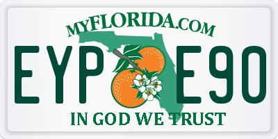 FL license plate EYPE90