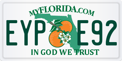 FL license plate EYPE92