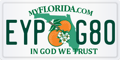 FL license plate EYPG80