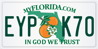 FL license plate EYPK70