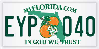 FL license plate EYPO40