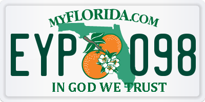 FL license plate EYPO98