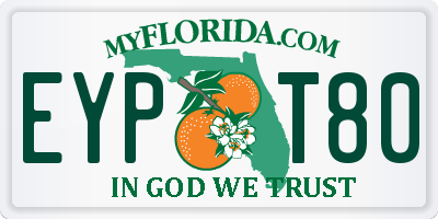 FL license plate EYPT80