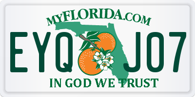 FL license plate EYQJ07