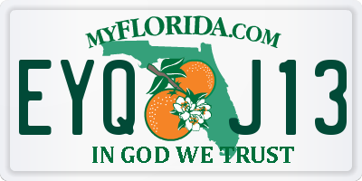 FL license plate EYQJ13