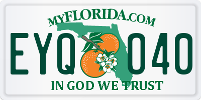 FL license plate EYQO40