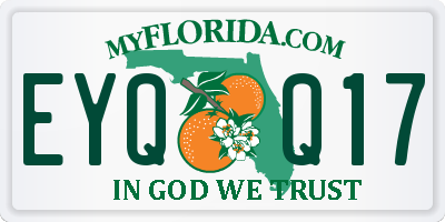 FL license plate EYQQ17