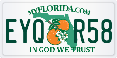 FL license plate EYQR58