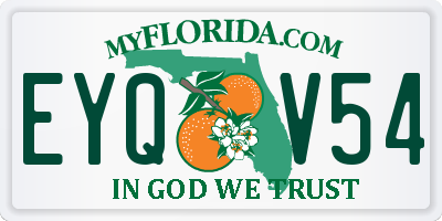 FL license plate EYQV54
