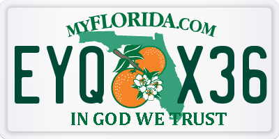 FL license plate EYQX36