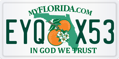 FL license plate EYQX53