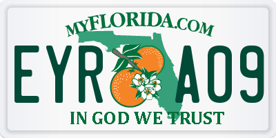FL license plate EYRA09