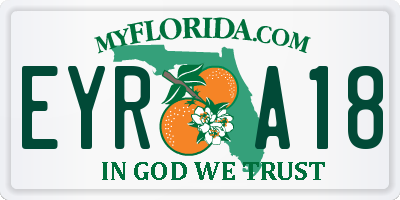 FL license plate EYRA18
