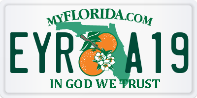 FL license plate EYRA19