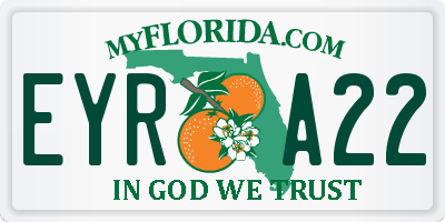 FL license plate EYRA22