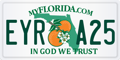 FL license plate EYRA25