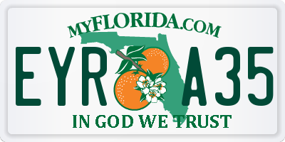 FL license plate EYRA35