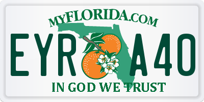 FL license plate EYRA40
