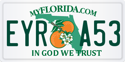 FL license plate EYRA53