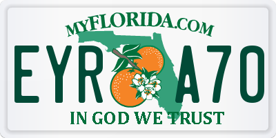 FL license plate EYRA70