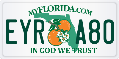 FL license plate EYRA80