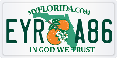 FL license plate EYRA86