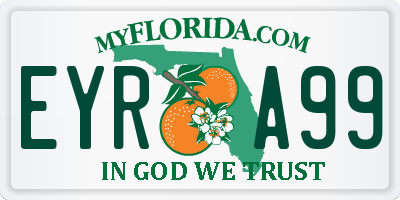 FL license plate EYRA99