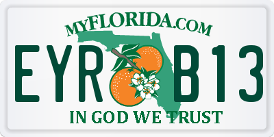 FL license plate EYRB13