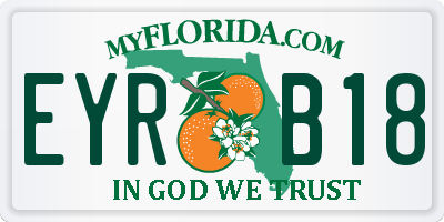 FL license plate EYRB18