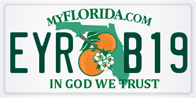 FL license plate EYRB19
