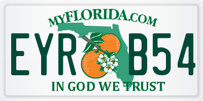 FL license plate EYRB54