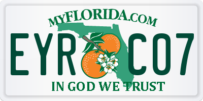 FL license plate EYRC07