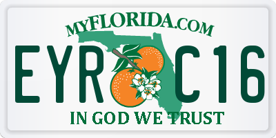 FL license plate EYRC16