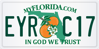 FL license plate EYRC17