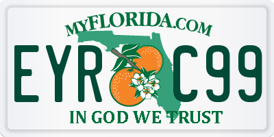 FL license plate EYRC99