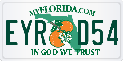 FL license plate EYRD54