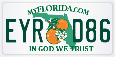 FL license plate EYRD86