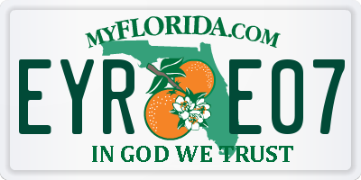 FL license plate EYRE07