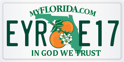 FL license plate EYRE17