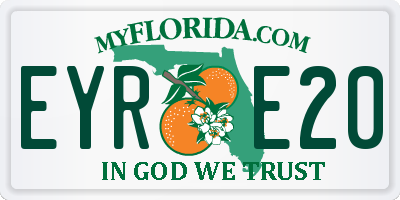 FL license plate EYRE20