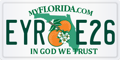 FL license plate EYRE26