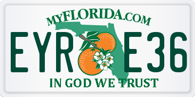 FL license plate EYRE36
