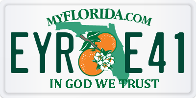 FL license plate EYRE41