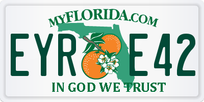 FL license plate EYRE42