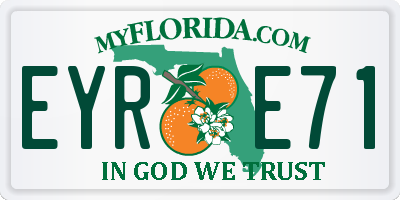 FL license plate EYRE71