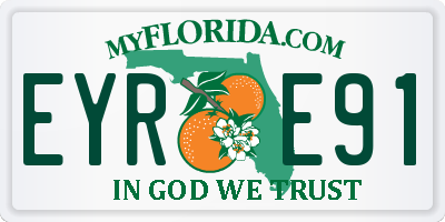 FL license plate EYRE91