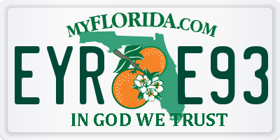 FL license plate EYRE93