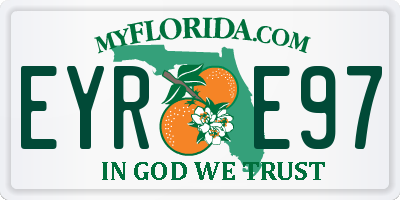 FL license plate EYRE97