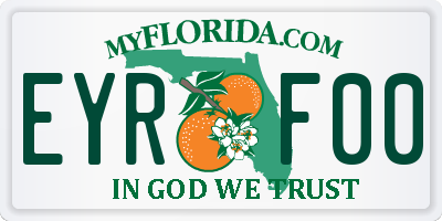 FL license plate EYRF00