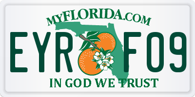 FL license plate EYRF09